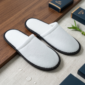 Custom Luxury Hotel Slippers Bulk Wholesale Closed Toe Thick Sole Anti Slip Slippers