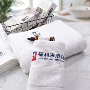 Premium Luxury Hotel Towels Custom Embroidered Logo Pure Cotton Bath Towel for Bulk Order